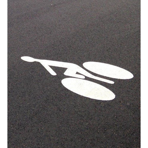 Symbole blanc homme à vélo thermocollé - T-SIGN