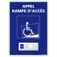 Carillon PVC "Appel rampe d'accès" – Accessibilité 150 x 210 mm