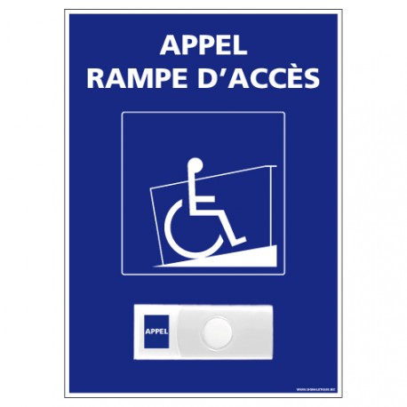 Carillon PVC "Appel rampe d'accès" – Accessibilité 150 x 210 mm