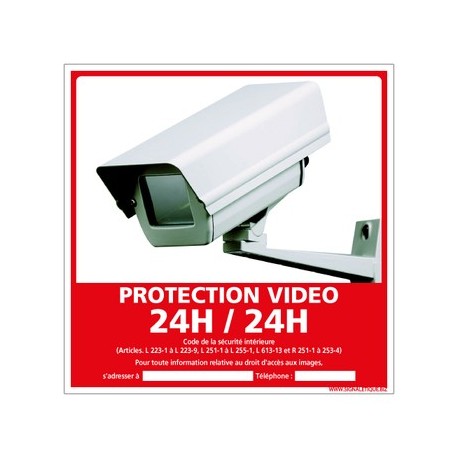 PANNEAU PROTECTION VIDEO 24H/24H alu 350 x 350 mm