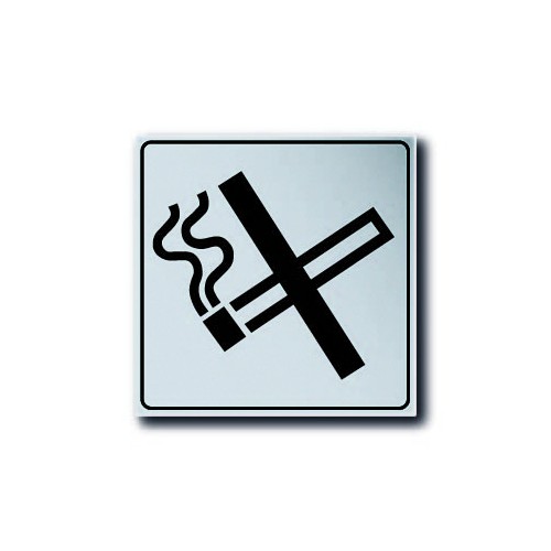 Plaquette plexiglas classique argent - Défense de fumer