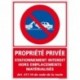 Panneau PropriÃ©tÃ© privÃ©e Stationnement interdit (L0265) PVC 1,5 mm 150 x 210 mm