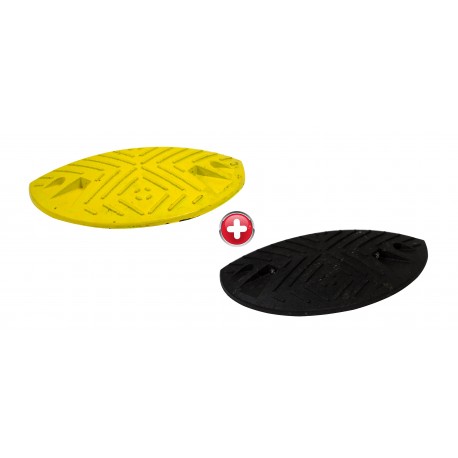 Ralentisseur parking - kit de 2 modules 50 mm 1/2 ronds noirs et jaunes