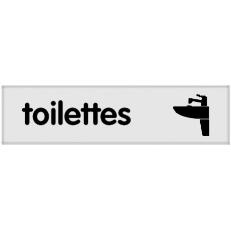 Plaquette plexiglas classique argent - Toilettes