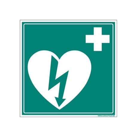 panneau défibrillateur cardiaque - alu